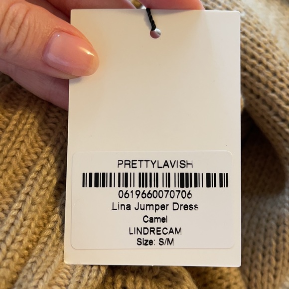Pretty Lavish - NWT - Lina Jumper Sweater Dress S/M Camel - Picture 3 of 3